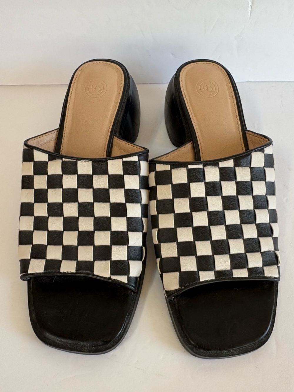 Urban Outfitters Checkered Slip On Heels Size 8